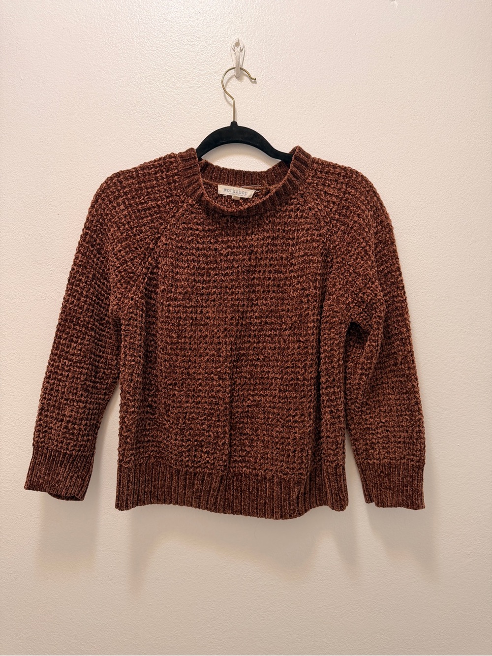 Workshop Brown Chenille Chunky Knit Sweater Size M